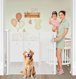 Bingguz Extra Tall & Wide Retractable Baby Dog Gate