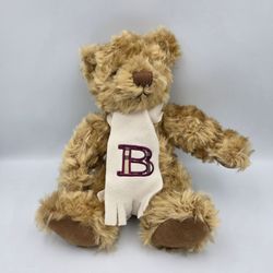 Burberry Fragrance Plush Stuffed Teddy Bear w "B" Logo Scarf w Tags Russ Berrie