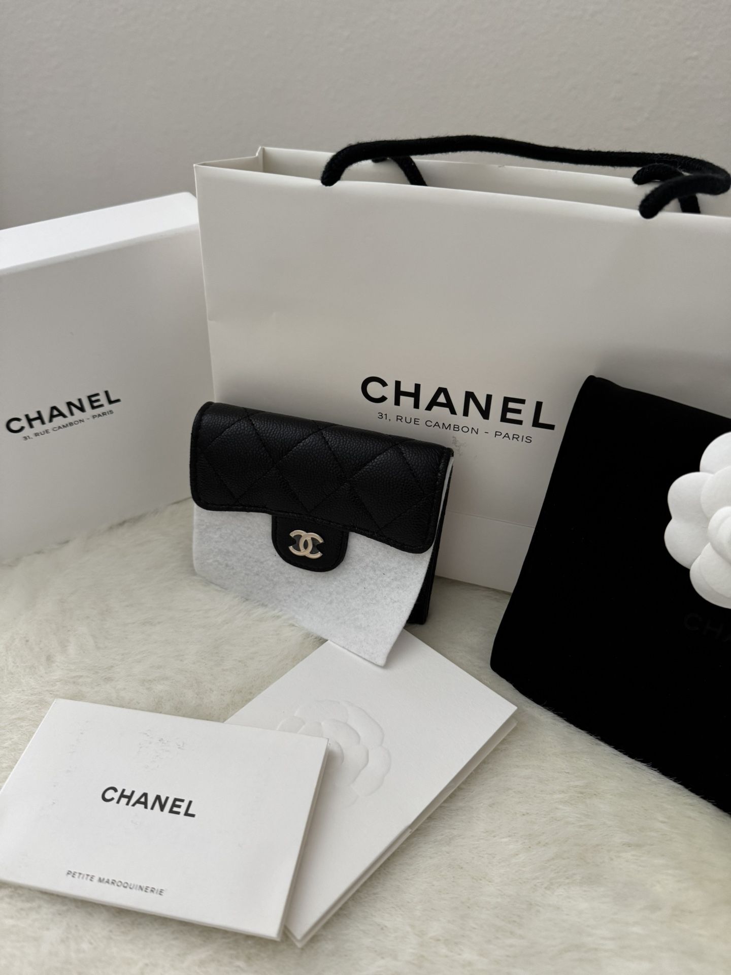 Chanel snap card case/wallet