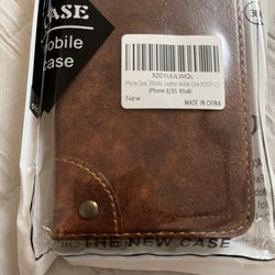 Brown Leather iphone Case 