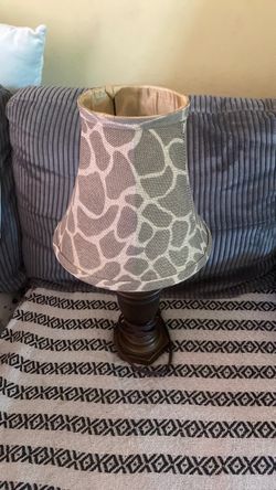 Table Lamp with Patterned Fabric Shade