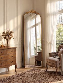 Gold Ornate Full-Length Floor Mirror