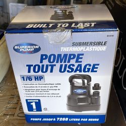 Superior pump 1/6 hp