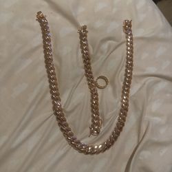Rose Gold Cuban Link Set