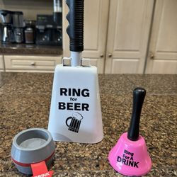 Metal Cowbell, Handbell, And Game