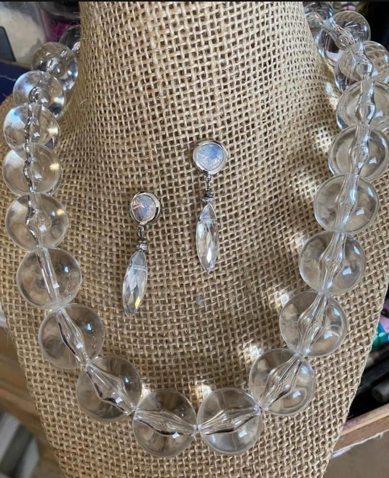 Juego Collar Aretes Piedras Joyería Antigua