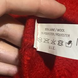 Pink & red wool-blend knit beret from Paris 