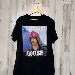 Top Gun Talk To Me Goose” Graphic T-Shirt XL Black Movie Tee Paramount 2020