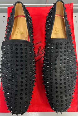 Christian Louboutin Black Spiked Loafers - Size 44