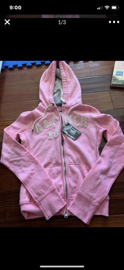 Women lady jacket Abercrombie AF size small pink hoodie authentic brand new with tag