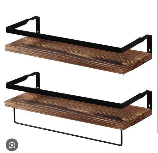 Decorative wood floating shelves, 4 total