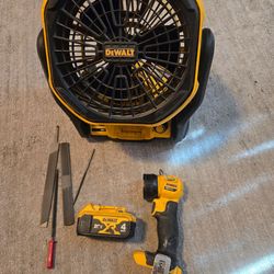 Luz Dewalt  y avanico