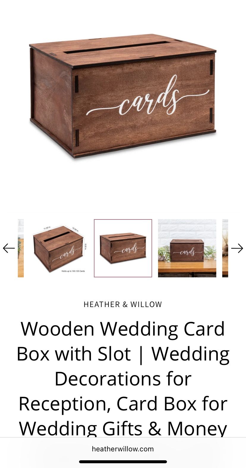 Wooden Card Box - Heather And Willow - Pickup Only