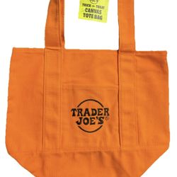 Trader Joes Halloween Orange Mini Tote Bag 
