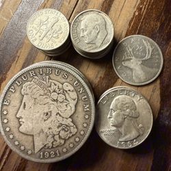 Silver Morgans, Dimes and Quarters