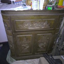 100.  Yr. Old Chinese.   Hand. Carved. Rose. Woo   Liquor. Cabinet   N. 2. Hand. Carved  20. Inch. Ivory  Statues