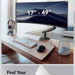 HUANUO TitanLift Heavy Duty Monitor Arm for Screens up to 49", Holds 44 lbs, Aluminum Ultrawide Screen Desk Mount, Fully Adjustable Single Gaming Moni