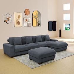 Dark Grey textured fabric sofas couch family living area collection home furniture 6 piece sales