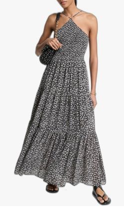 Michael Kors Women's Smock Halter Neck Maxi Dress