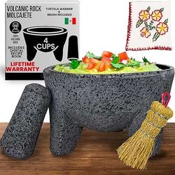 Authentic Mexican Lava Rock Molcajete Set