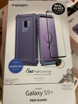 Galaxy s9 plus pro guard case witb tempered glass screen protector