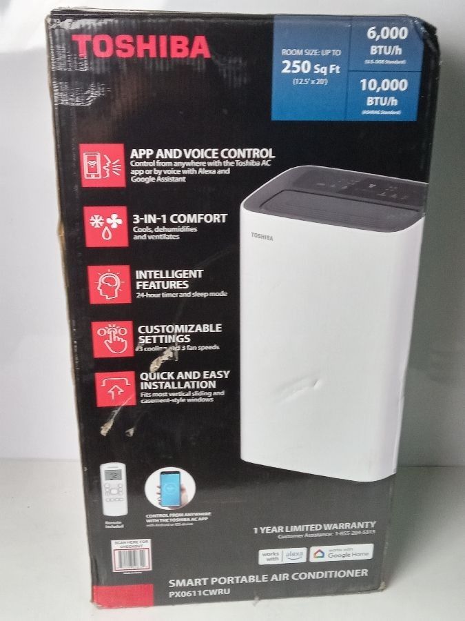 TOSHIBA 6000BTU SMART PORTABLE AIR CONDITIONER PX0611CWRU