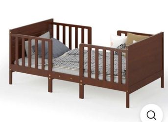 2-in-1 Convertible Toddler Bed with Guardrails.