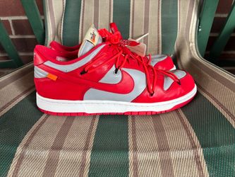 Nike off white red university dunks size 12 great condition