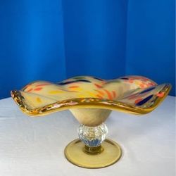 Murano Art Glass Compote Bowl