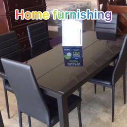 Furniture, dining table with six chair