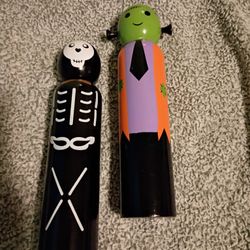 Wooden Spooky Halloween Decor 8 In Tall