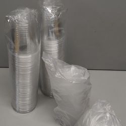 8oz Plastic Cups With Lid. 