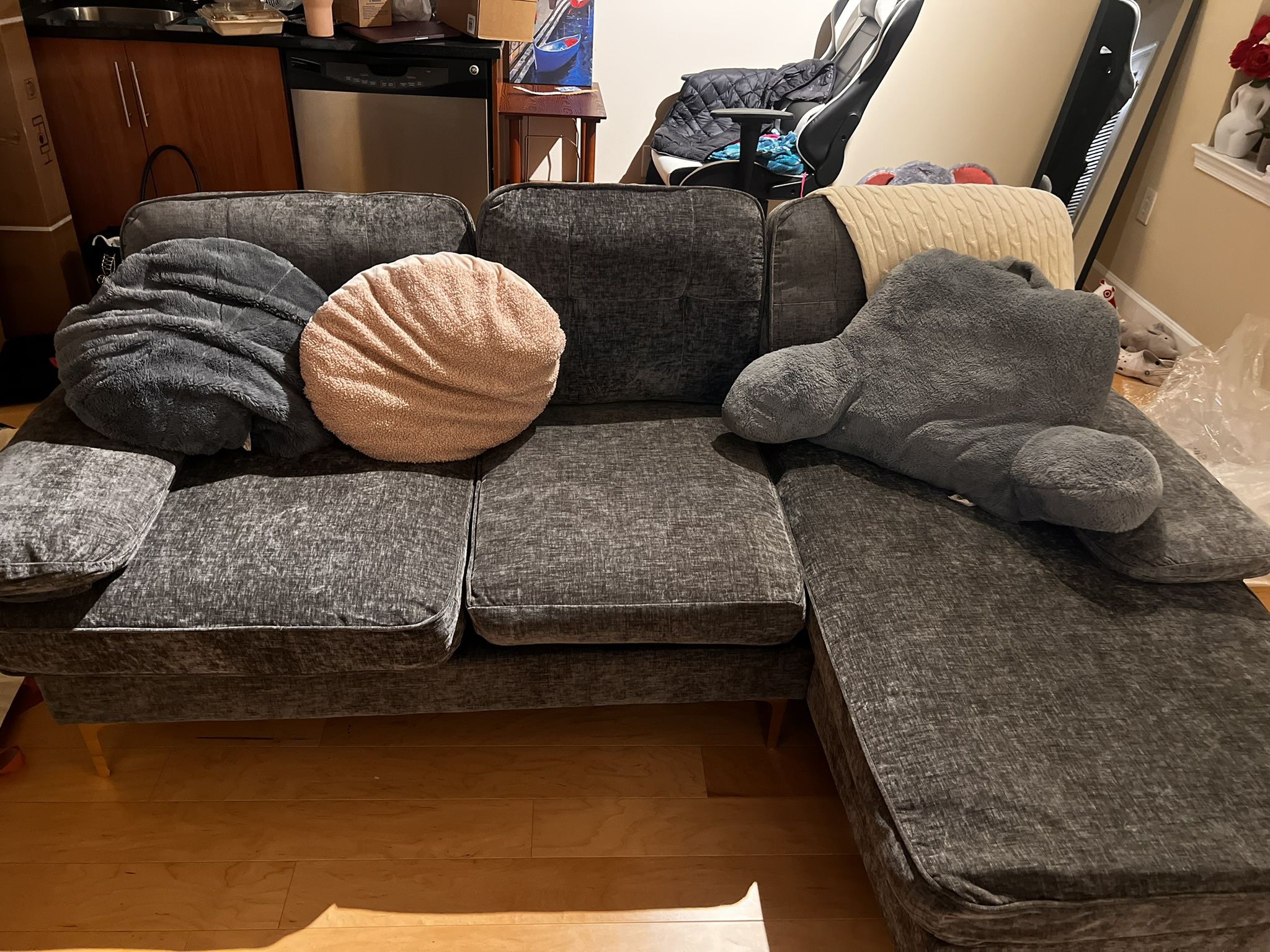 Grey L Shaped Couch