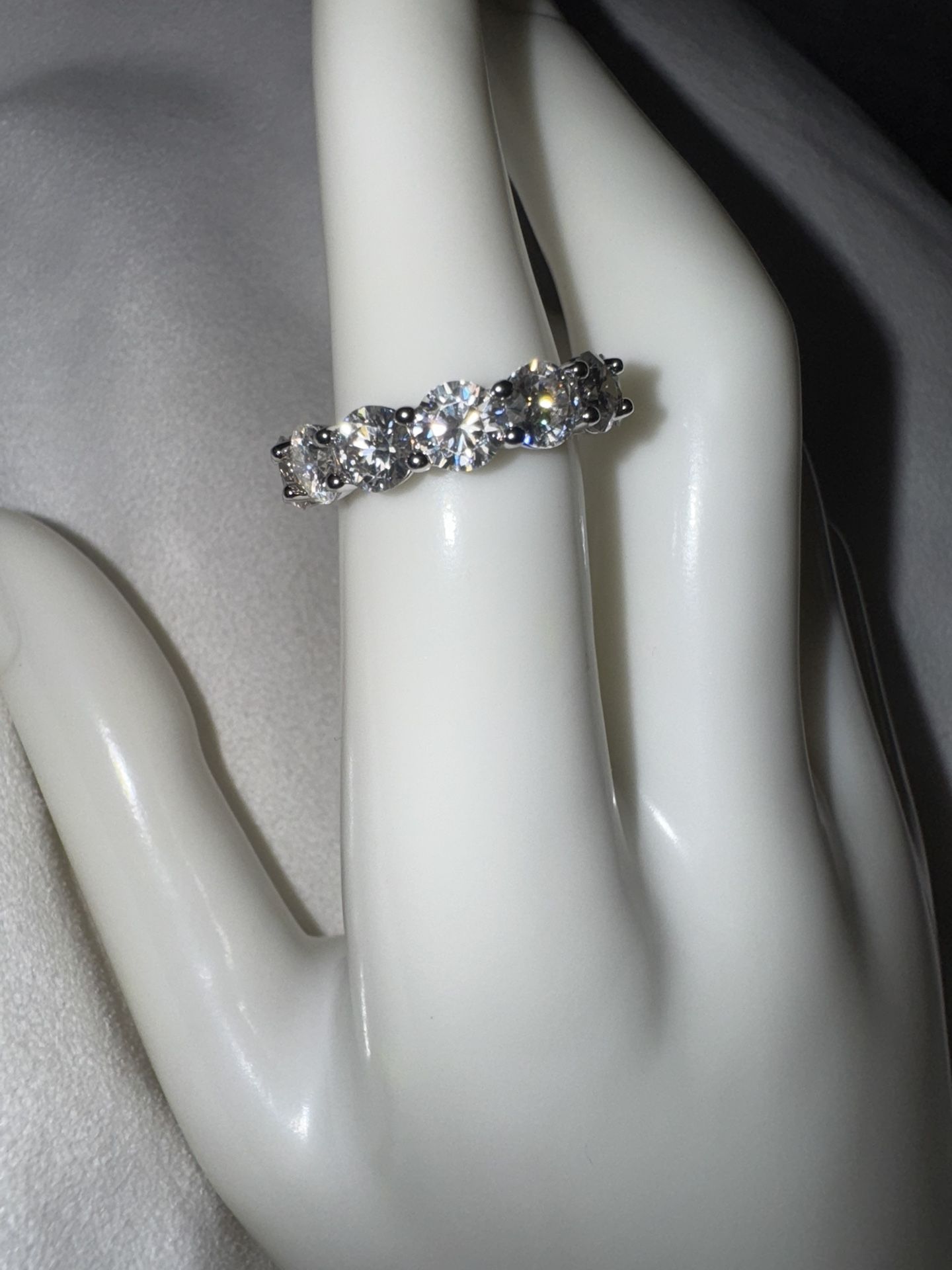 NEW Moissanite 3.5 ct Anniversary Band with Certification, size 6