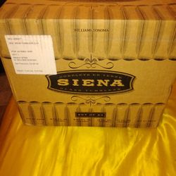 24 BRAND NEW WILLIAM SONOMA SIENA GLASS TUMBLERS