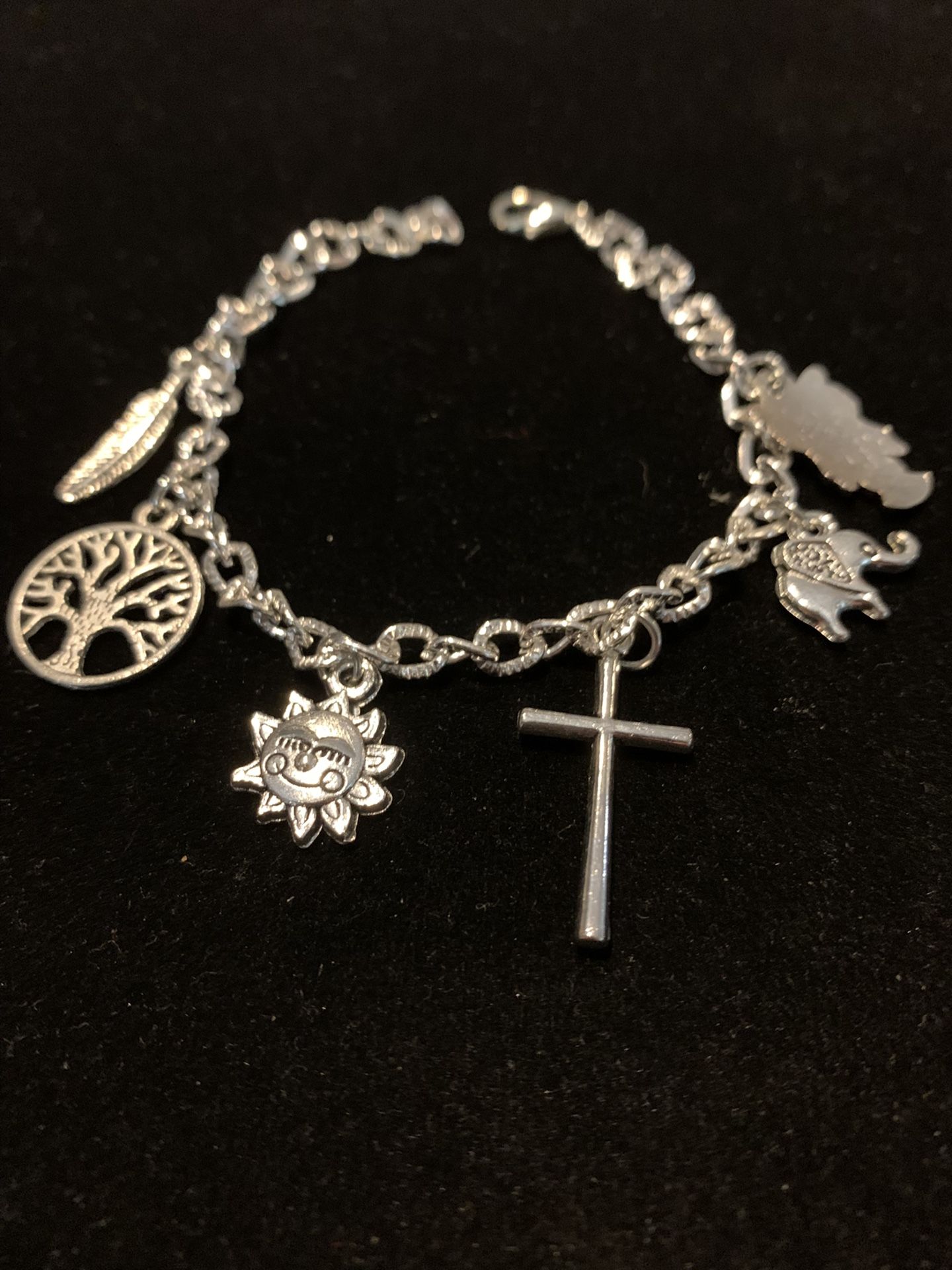 Silver Cross Charm Bracelet