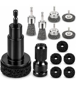 Wheel Hub Cleaning Tool, Brake Rotor Resurfacing Kit - 5 Pads & Coarse Carbon Steel Crimping Wire Wheel Brush, Rust Removal Tool for Car Repair