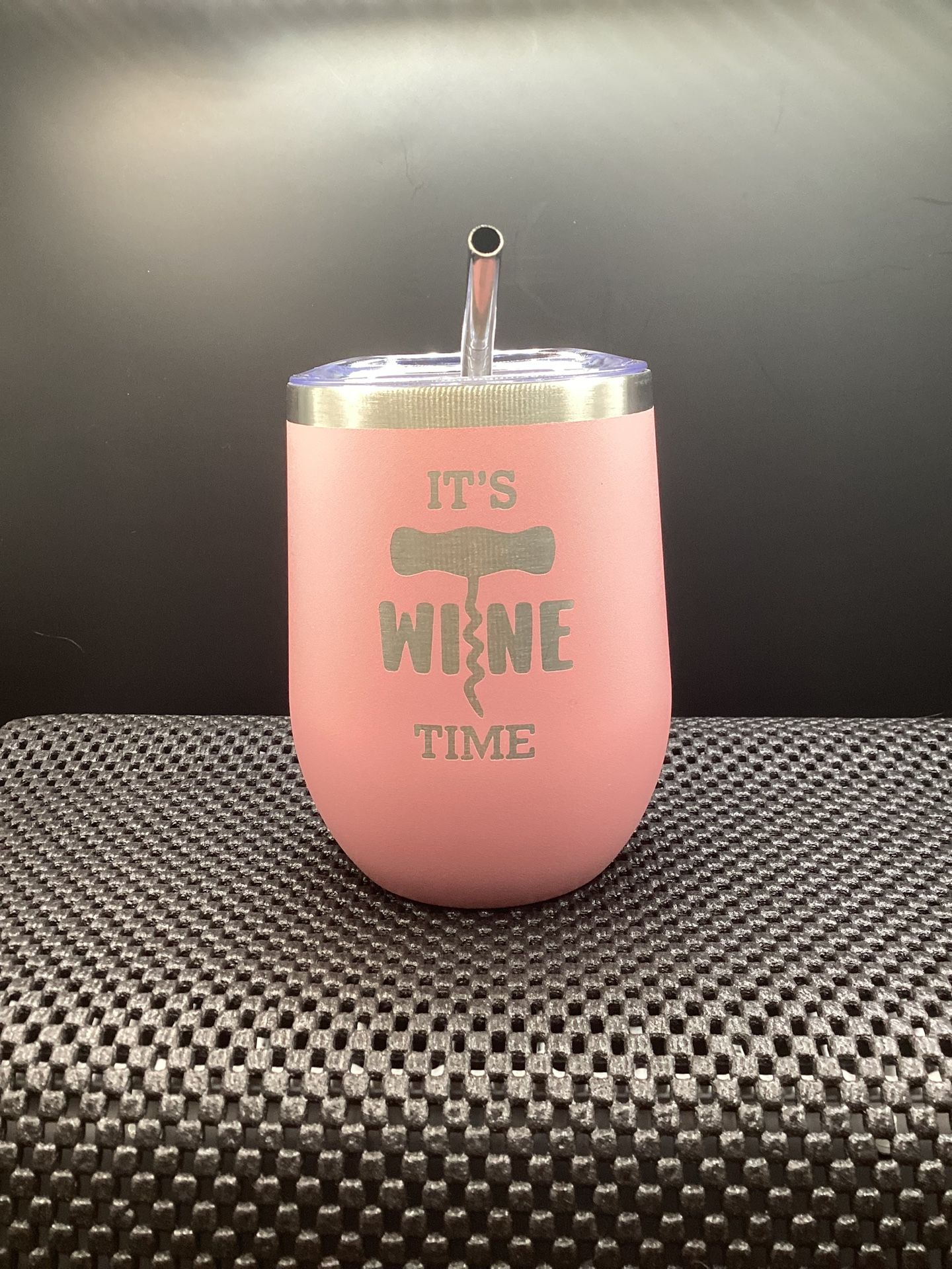 Food Grade Stainless Steel Wine Tumbler With Straw.  Free Shipping.