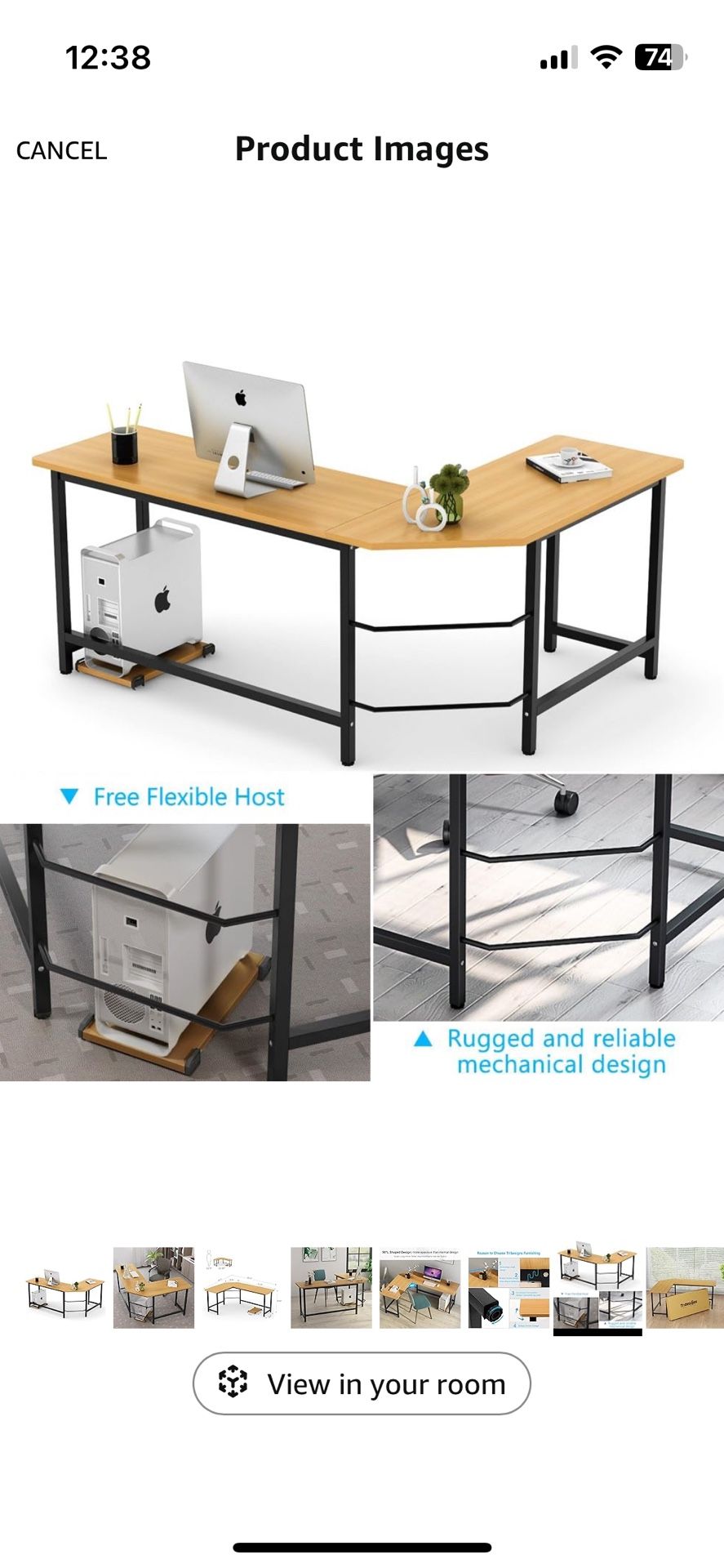 Black L Shape / Corner Desk