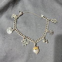 James Avery Double Curb Light Bracelet With 7 Charms 