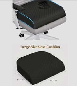 Seat Cushion, Office Chair Cushion, Chair Pad, Large, Black, Large
