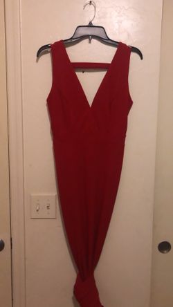 Red long party dress