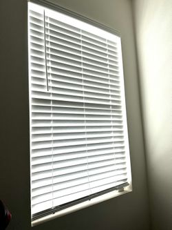 White Faux Wood Blinds
