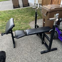 Sturdy Bench/squat Rack And Curl Pad