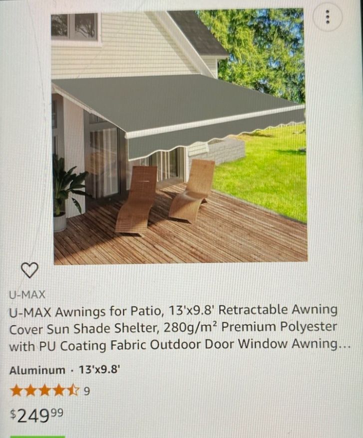 U Max Retractable Awning