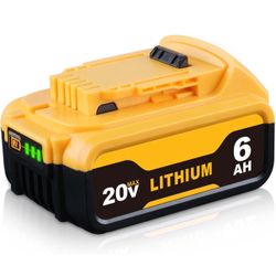 New-1 Pack 6000mAh DCB200 Lithium ION Replacement for DeWalt 20V MAX Battery 6.0Ah DCB204 DCB206 DCB203 DCB201 DCB180 DCB181 Compatible with Dewalt 20