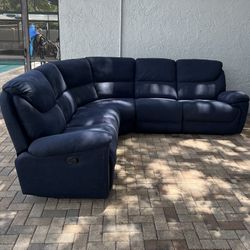 Reclining Sectional Sofa,Dark Blue 5 https://offerup.com/redirect/?o=UGllY2VzLklu Perfect Condition.I can deliver for an additional cost.