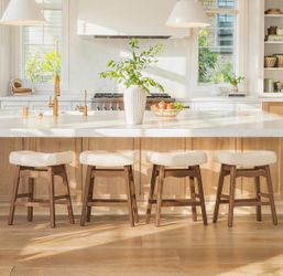 6X Ivory 24” faux leather barstools