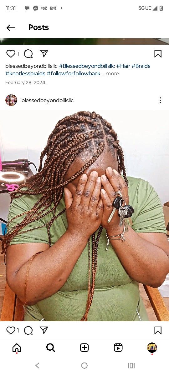 Medium Or Large box Braids any Length πππ