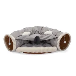 Cat Tunnel Bed with Toy Attachments